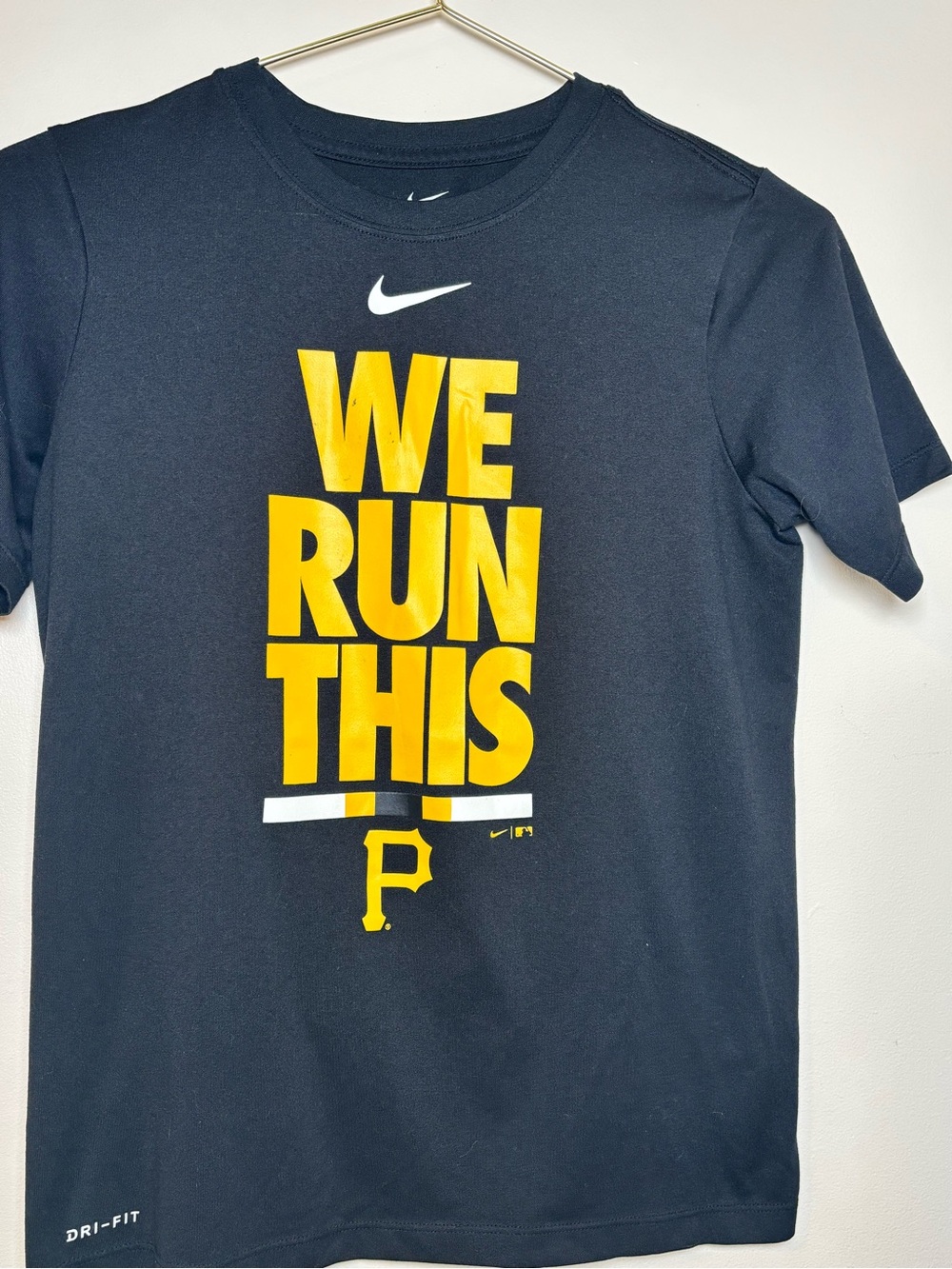 Nike Black and Yellow "We Run This" Graphic Tee